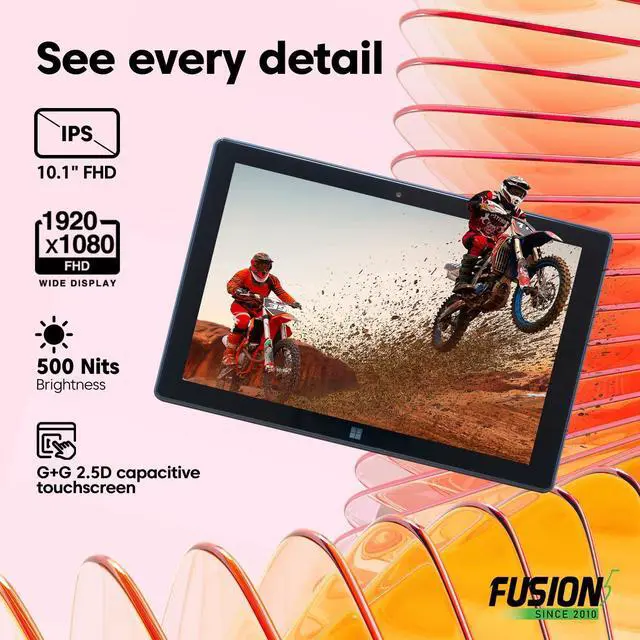 Alt view image 4 of 5 - Fusion5 Built in USA 10.1 Windows 11 Professional Tablet PC FWIN232 PRO N5, 12GB RAM, 512GB SSD, Intel 13th Gen, Full HD Windows Tablet, USB C, HDMI - 2 Year Full Warranty with Accidental Damage