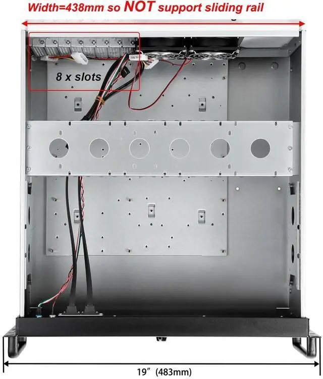 Alt view image 2 of 5 - RackChoice 4U rackmount Server Chassis Support Liquid Cooling AIO Cooler Compatibility up to Elevated 360mm Radiator