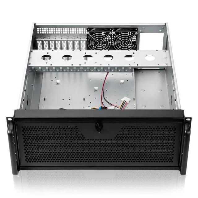 Alt view image 3 of 5 - RackChoice 4U rackmount Server Chassis Support Liquid Cooling AIO Cooler Compatibility up to Elevated 360mm Radiator