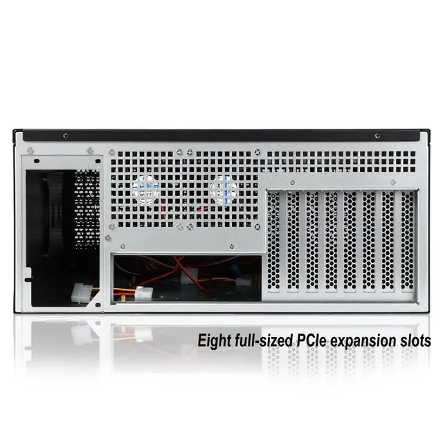 Alt view image 5 of 5 - RackChoice 4U rackmount Server Chassis Support Liquid Cooling AIO Cooler Compatibility up to Elevated 360mm Radiator