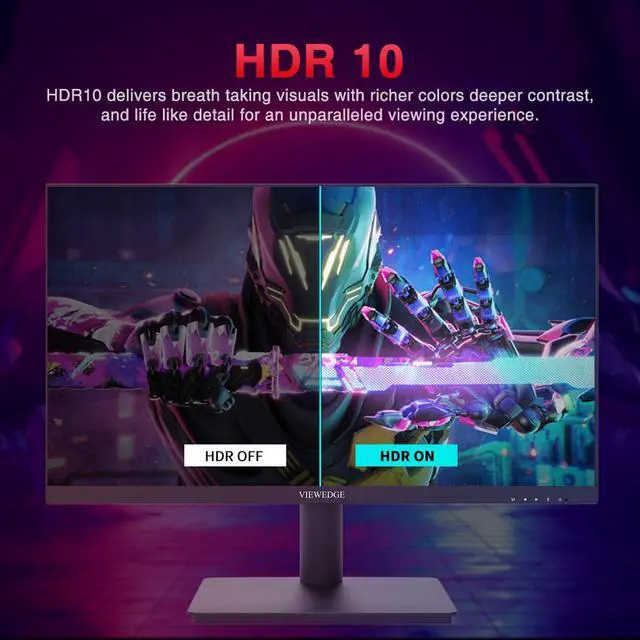 Alt view image 3 of 5 - Viewedge Gaming Monitor 24 Inch 1080p 180Hz, VA 1ms FHD PC Computer Monitor with 100% sRGB, Bluelight Filter, 2 HDMI & 1 DP Port, Support Freesync and Wall Mounted