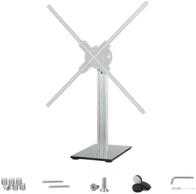 Main image of Missyou 3D Hologram Fan Desktop Stand with Tempered Glass Base and Aluminum Alloy Frame, Suitable for 3D Hologram Fans Up to 27.5 Inches, Heavy Duty Display Holder for Home Office Exhibition