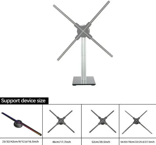Alt view image 3 of 5 - Missyou 3D Hologram Fan Desktop Stand with Tempered Glass Base and Aluminum Alloy Frame, Suitable for 3D Hologram Fans Up to 27.5 Inches, Heavy Duty Display Holder for Home Office Exhibition