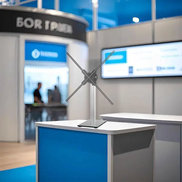 Alt view image 4 of 5 - Missyou 3D Hologram Fan Desktop Stand with Tempered Glass Base and Aluminum Alloy Frame, Suitable for 3D Hologram Fans Up to 27.5 Inches, Heavy Duty Display Holder for Home Office Exhibition