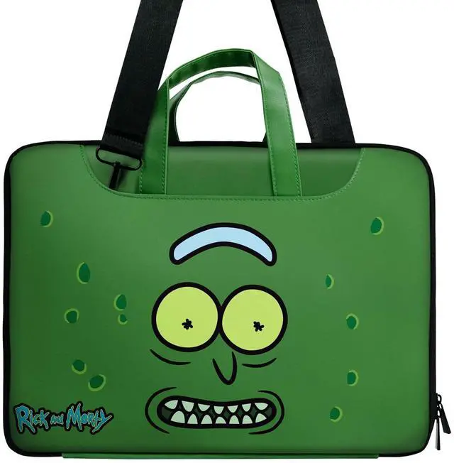 Main image of Anime Fun Laptop Bag, Black Funny Computer Shoulder Bag 14.1 for College Office Clinical Gym Travel, Large Capacity Notebook Protect Bags for Teacher, Senior/Junior Students, Worker (Green)