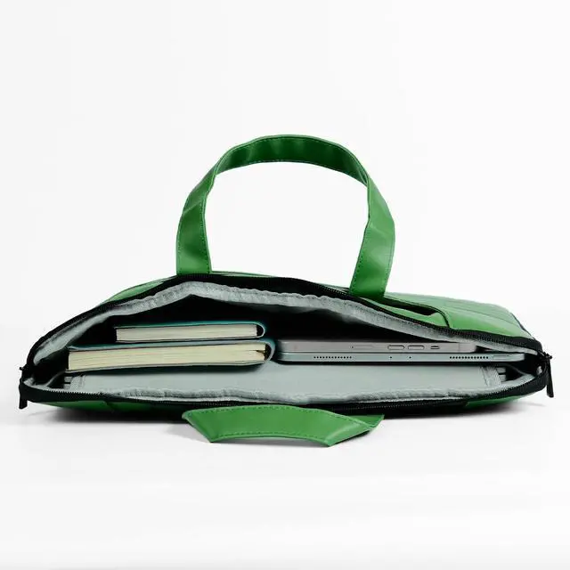 Alt view image 4 of 5 - Anime Fun Laptop Bag, Black Funny Computer Shoulder Bag 14.1 for College Office Clinical Gym Travel, Large Capacity Notebook Protect Bags for Teacher, Senior/Junior Students, Worker (Green)