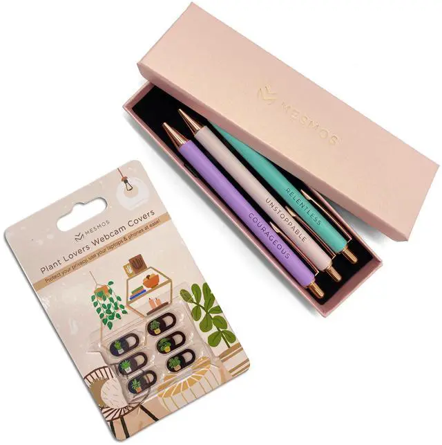 Main image of Cute Webcam Covers Bundled with Inspire Pen Set of 3 - Daily Office Essentials