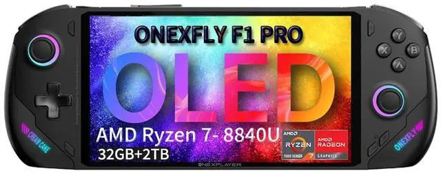 Main image of Onexfly F1 PRO (AMD 8840U-32GB+2TB) 7 Inches OLED Handheld PC Video Game Console OneXPlayer OneXFly F1 PRO Portable Win 11 Home OS Laptop 1920X1080 Mini Pocket Tablet PC Black