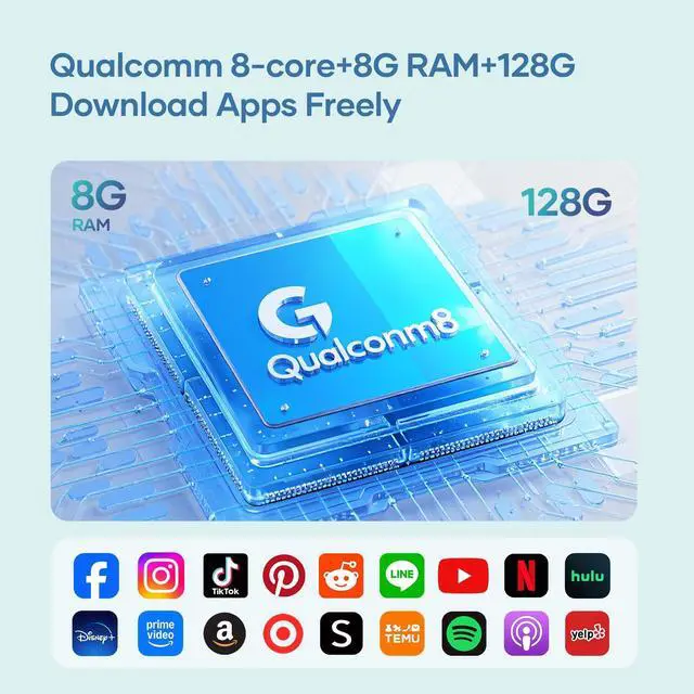 Alt view image 2 of 5 - 27-Inch Portable Smart TV on Wheels with Touch Screen Monitor | 8G RAM +128G Storage | 8-core CPU Qualcomm | Built-in 8-10H Battery | 8MP Webcam | Android 13 OS | Full Swivel Rotation | Remote Control