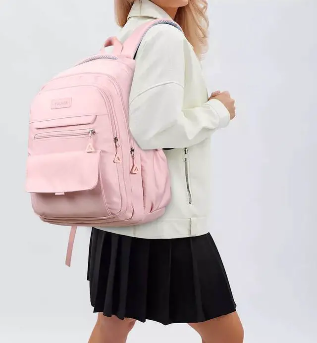 Alt view image 3 of 5 - Phaoullzon Aesthetic Laptop Backpack for Women Travel Daypack,Khaki