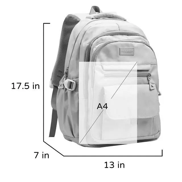 Alt view image 4 of 5 - Phaoullzon Aesthetic Laptop Backpack for Women Travel Daypack,Khaki