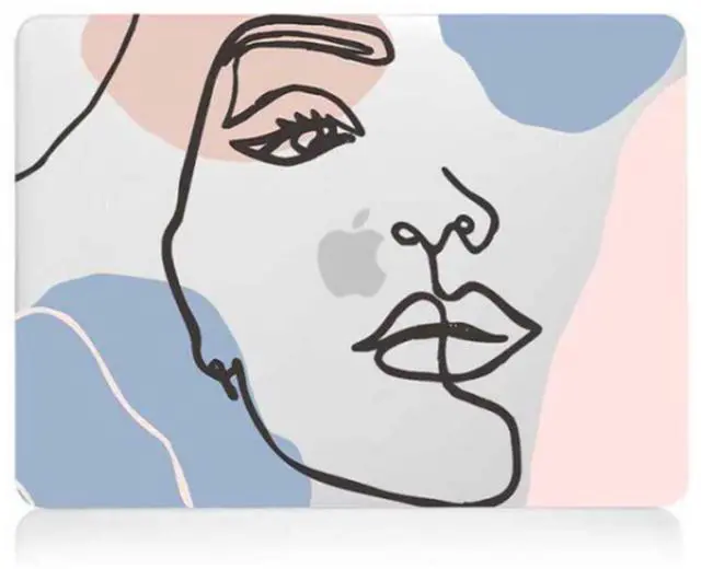 Alt view image 3 of 5 - Se7enline Compatible with MacBook Air M4 M3 M2 2025 2024 2023 Case 15 inch 15.3-inch MacBook Air with A2941/A3114/A3241 Laptop Hard Shell Case&Keyboard Cover Skin&Touchpad Protector,Pink Blue Portrait