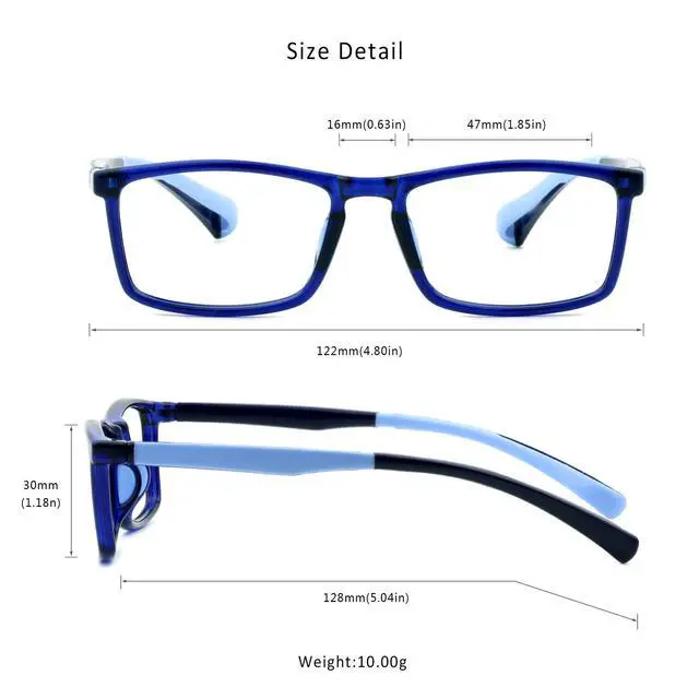 Alt view image 4 of 5 - LifeArt Kid Blue Light Blocking Glasses, Filter 85% of Harmful Blue Light, Anti Eyestrain and Blurry, Computer Glasses, Cut UV400 Anti Glare(Blue)