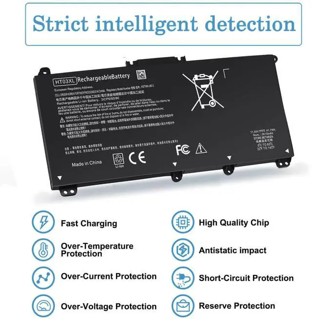 Alt view image 4 of 5 - L11119-855 HT03XL Battery for HP HTO3XL Replacement for HP Pavilion 14 15 17 15-CS 15-DA 15-DB 15-DW 14-CE 14-CF 14-DF 17-BY 17-CA Series 14M-DH1003DX 15-DA0002DX 15-CS0053CL l11421-423 11.55V 41.7Wh