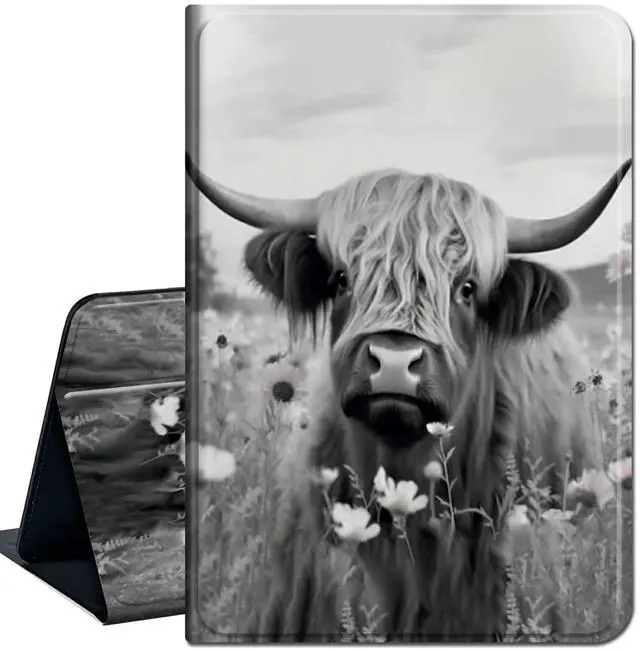 Main image of Case for Amazon Fire HD 8 & Fire HD 8 Plus Tablet (Fits Both 12th/10th Generation, 2022/2020 Release) 8",Slim Lightweight Smart Shell Stand Cover with Auto Wake/Sleep,Highland Cow Ox Cattle