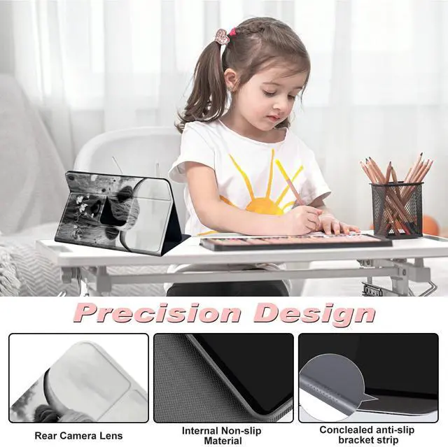 Alt view image 3 of 5 - Case for Amazon Fire HD 8 & Fire HD 8 Plus Tablet (Fits Both 12th/10th Generation, 2022/2020 Release) 8",Slim Lightweight Smart Shell Stand Cover with Auto Wake/Sleep,Highland Cow Ox Cattle