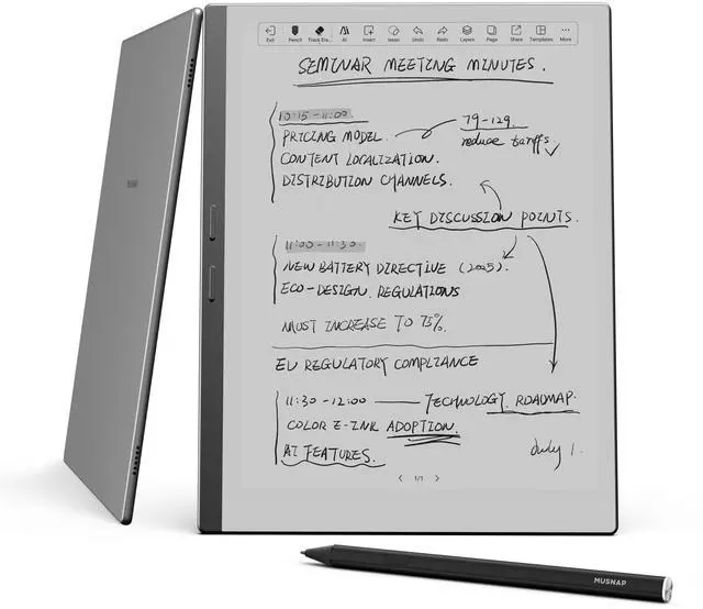 Main image of Musnap X 10.65" E Ink Paper Tablet | 8GB+128GB Ultra-Thin Flexible Screen ePaper Notebook with Stylus Pen | 2-in-1 ePaper Tablet & eBook Reader | Long Battery Life for Meetings, Study & Reading