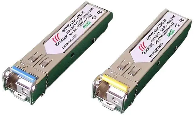 Main image of SFP module 1G Bidi single fibre transceiver SMF LC connection up to 20km for open switches for Cisco GLC-LH-SMD,Ubiquiti UniFi, Meraki MA-SFP-1GB-LX10,Fortinet,Mikrotik,TP-Link,TL-SM311LS, One pair