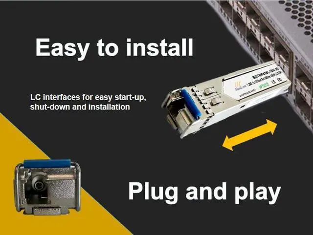 Alt view image 3 of 5 - SFP module 1G Bidi single fibre transceiver SMF LC connection up to 20km for open switches for Cisco GLC-LH-SMD,Ubiquiti UniFi, Meraki MA-SFP-1GB-LX10,Fortinet,Mikrotik,TP-Link,TL-SM311LS, One pair