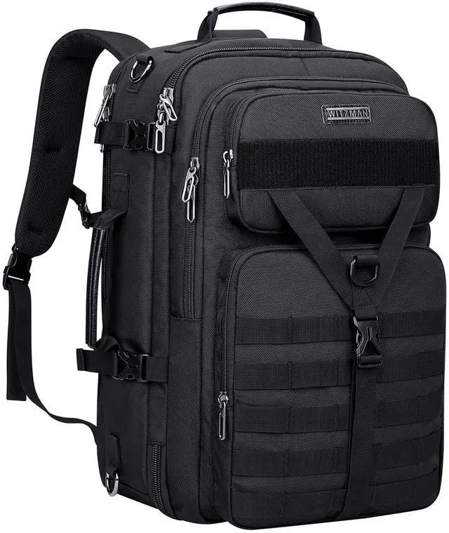 Main image of WITZMAN Carry On Travel Backpack for Men Large Convertible 45L Fit 17 Inch Laptop Backpack 3 in 1 Bag for Airline Approved(B688 Black)