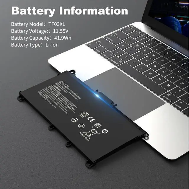 Alt view image 2 of 5 - TF03XL 920070-855 920046-421 Battery for Hp Pavilion X360 15-CC123CL 17-AR050WM 14M-CD0003DX 14M-CD0001DX 14M-CD0XXX 15-CC060WM 15-CC023CL 15-CC050WM 15-CD040WM 15-CC1XX 15-CD 15-CC 14-BF 920046-121