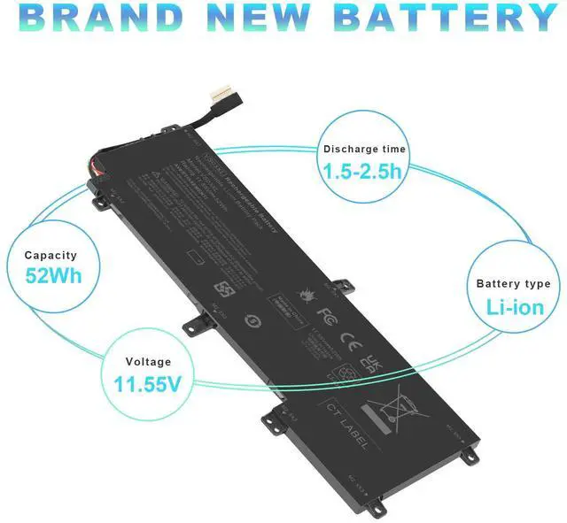 Alt view image 4 of 5 - VS03XL VSO3XL Battery for HP Envy 15T-AS000 15T-AS100 CTO 15-AS 15-AS133CL X6V56UA 15-AS020NR 15-AS152NR 15-AS004LA 15-AS014WM HSTNN-UB6Y 849047-541 849313-850 3ICP7/61/80 849313-856 TPN-I125