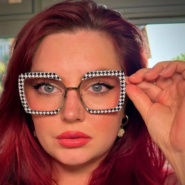 Alt view image 2 of 5 - Zeelool Blue Light Blocking Glasses for Women, Square Metal Glasses Frame Eyeglasses with Non-prescription Clear Lenses Anti Eyestrain & UV from Computer/TV/Phone ZJGM150137-01B