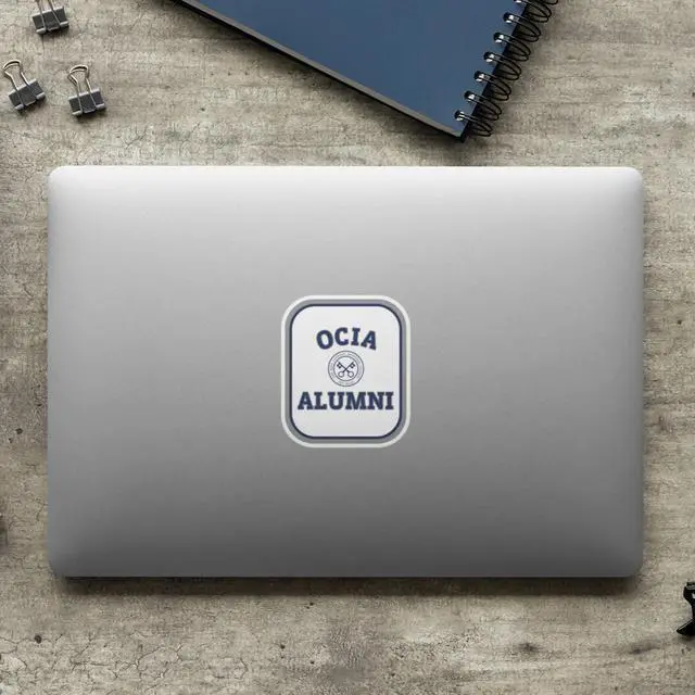 Alt view image 4 of 4 - Catholic Concepts | OCIA Alumni 4 x 2.25 Vinyl Sticker Label Decal Waterproof Cool Accessory for Laptop, Hard Hats, Water Bottles, Scrapbooks, Folders, Cell Phone | 10-Pack