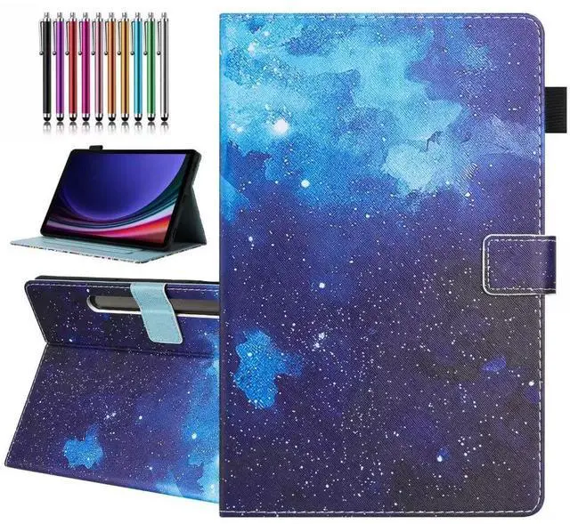 Main image of YUNHOTIC Case for Samsung Galaxy Tab S9 FE 10.9 Inch/S9 11 Inch 2023 Model, Auto Wake/Sleep, Premium PU Leather Folding Stand Cover with Pen Holder & Multiple Viewing Angles - Starry Sky