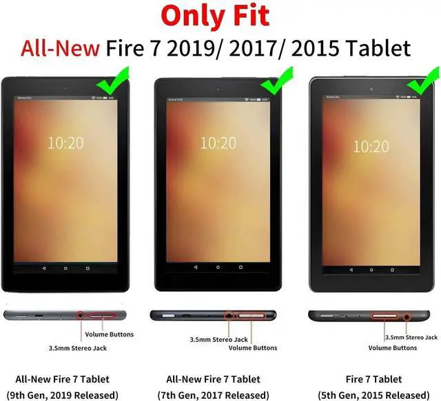 Alt view image 2 of 5 - BFSEROBJ Case for Kindle Fire 7 Tablet case 2019/2017 Release 9th/7th Generation Lightweight Smart Case PU Leather Adjustable Stand Protective Cover with Auto Wake/Sleep - Floral Flowers