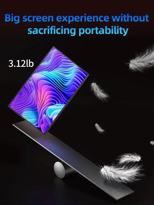 Alt view image 3 of 5 - sibolan 18.5 100Hz Portable Monitor FHD 1080P IPS Screen 100% sRGB Aluminum Alloy Shell,Built-in Stand,HDMI/USB-C,for Gaming,Laptop,PC,Mac,Phone,Switch,Xbox