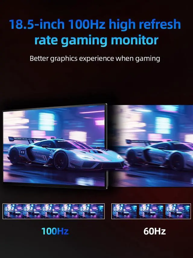 Alt view image 4 of 5 - sibolan 18.5 100Hz Portable Monitor FHD 1080P IPS Screen 100% sRGB Aluminum Alloy Shell,Built-in Stand,HDMI/USB-C,for Gaming,Laptop,PC,Mac,Phone,Switch,Xbox