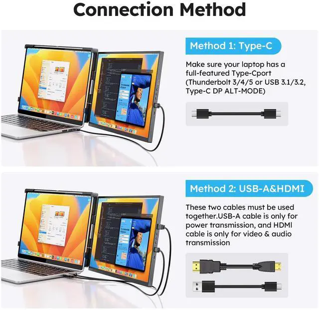 Alt view image 3 of 5 - Dopesplay Laptop Screen Extender, 15.6" FHD 1080P IPS External Portable Monitor for Laptop, Plug & Play Dual Screen Monitor for 13"-17" Laptops, Compatible with Mac, Wins, Chrome, Android, Dex