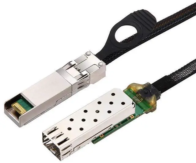 Main image of 10Gtek 10G SFP+ to SFP+ Extender Cage with EEPROM on Cage Side, 3M Flat Cable in Nylon Jacket, 30AWG, 30cm
