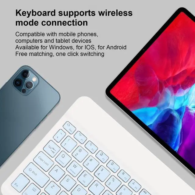 Alt view image 3 of 5 - Keyboard and Mouse,Rechargeable Bluetooth Keyboard and Combo,Ultra Slim Portable Compact Keyboard Set for Laptop, PC(Blue)