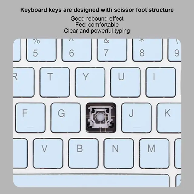 Alt view image 5 of 5 - Keyboard and Mouse,Rechargeable Bluetooth Keyboard and Combo,Ultra Slim Portable Compact Keyboard Set for Laptop, PC(Blue)
