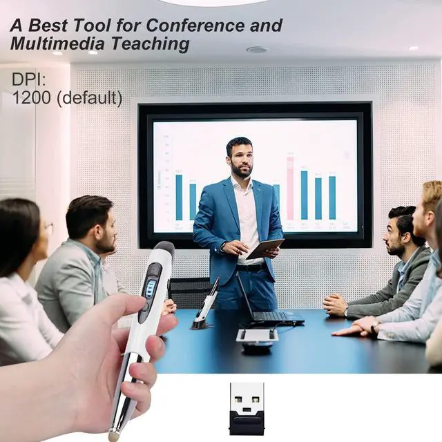 Alt view image 3 of 5 - lychee Optical Pocket Pen Mouse with Voice Control and Bluetooth Function, Wireless Handwriting Mini Mice for PC Laptop Notebook Computer(White)