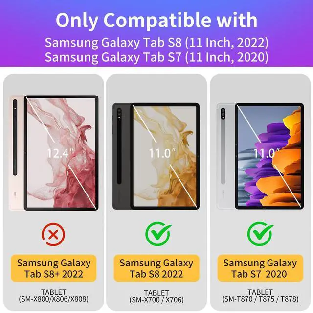 Alt view image 2 of 5 - Wazzasoft for Samsung Galaxy Tab S8/Tab S7 Case 11 Inch Women Girls Folio Cover with Pencil Holder Cute Kawaii Design Fashion Girly Quotes Pretty Tablet Cases for Samsung Tab S7/Tab S8 Case 2022/2020