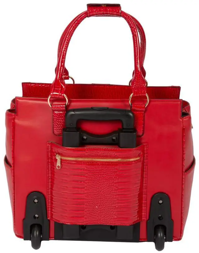 Alt view image 4 of 5 - JKM & Company Rolling Laptop Bag for Women | Designer Wheeled Briefcase | Fits 13-17" Laptops | Office Travel Computer Case (Bella)