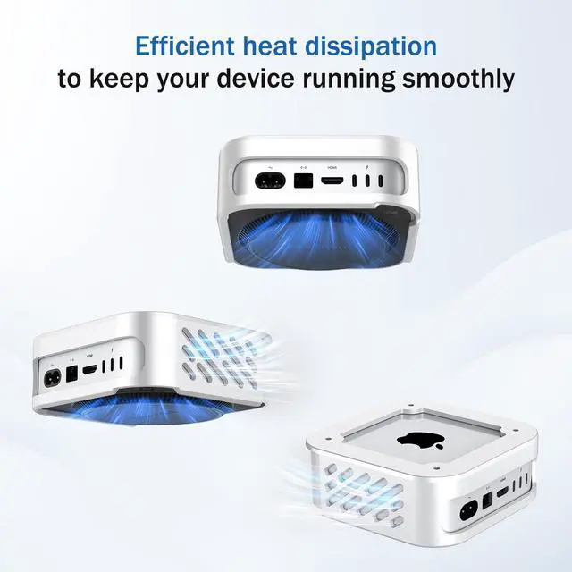 Alt view image 3 of 5 - NewHail Under Desk Mount for 2024 Mac mini M4/M4 Pro, Under Desk Stand and Wall Mount with Heat Dissipation Design, Compatible with Mac mini M4/M4 Pro, Silver