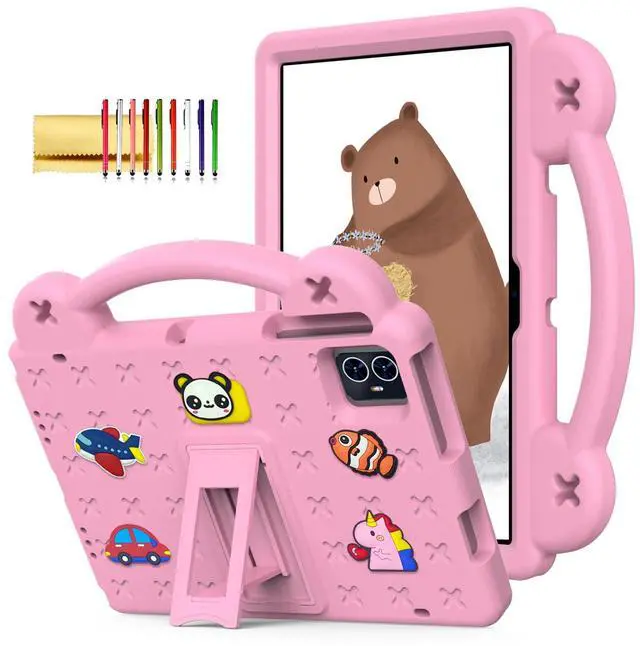 Main image of Dteck Case for Onn 10.1" Tablet 2024 Gen 4, Cartoon Panda Shockproof Rugged Lightweight Convertible Stand Handles Kids Friendly Case for Onn 10.1 inch 4 Gen Tablet 2024 (Model:100135925),Pink