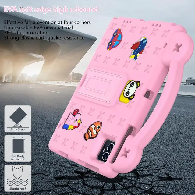 Alt view image 4 of 5 - Dteck Case for Onn 10.1" Tablet 2024 Gen 4, Cartoon Panda Shockproof Rugged Lightweight Convertible Stand Handles Kids Friendly Case for Onn 10.1 inch 4 Gen Tablet 2024 (Model:100135925),Pink
