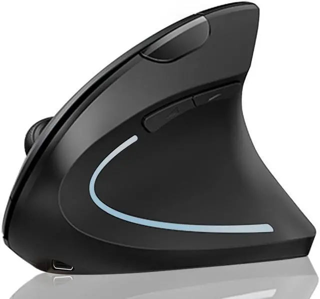 Main image of Lekvey Ergonomic Mouse, Vertical Wireless Mouse: Rechargeable Optical Carpal Tunnel Mice with 2.4G USB Receiver, 1000/1200/1600 DPI, 6 Buttons, for Laptop, Computer, Mac, PC, Desktop, Notebook, Black