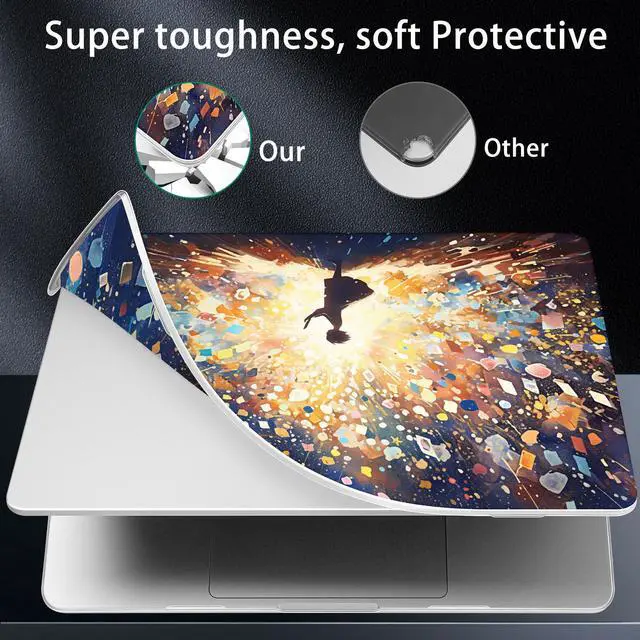 Alt view image 4 of 4 - Lepeoac for MacBook Pro 14 Inch 2024 2023 2022 2021 Release M4 A3112 A3401 A3185 M3 A2918 A2992 M2 A2779 M1 A2442 Pro/Max Chip, Plastic Hard Shell Case with Keyboard Cover, Colorful Lights & Stars