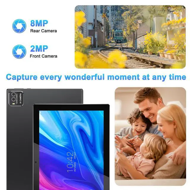 Alt view image 3 of 5 - 2 in 1 tablet, Android 15 tablets 10 inch, tablet with keyboard mouse foldable protective cover screen protective film Stylus Pen 18GB+128GB/1TB Expand 5G WiFi BT 5.0 WiFi6 Dual camera 6000 mah Tab