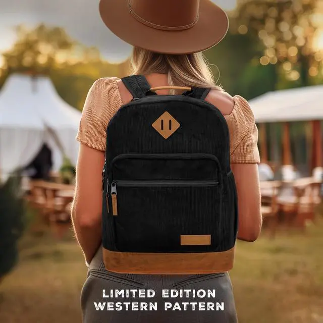 Alt view image 3 of 5 - Wrangler Yellowstone Sturdy Backpack for Travel Classic Logo Water Resistant Casual Daypack for Travel with Padded Laptop Notebook Sleeve (Graphite)