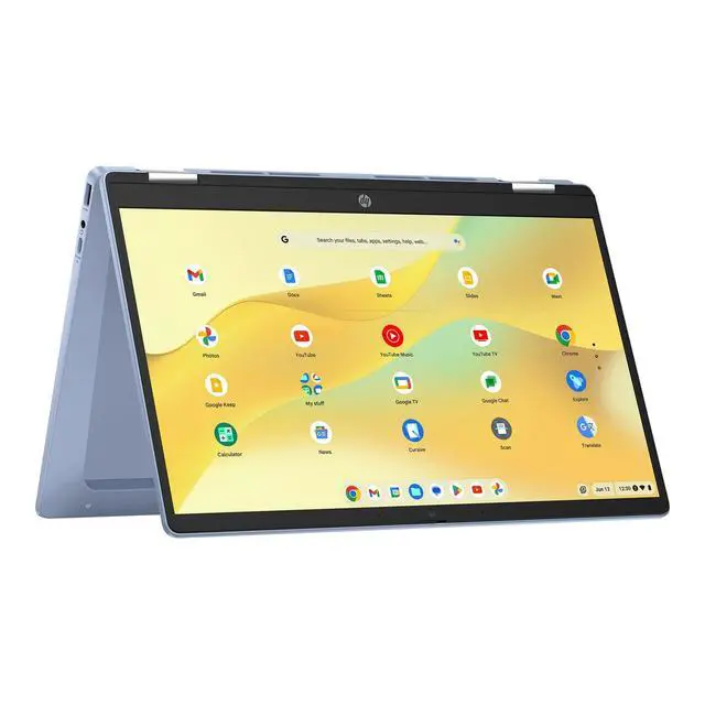 Alt view image 2 of 5 - HP Chromebook x360 14 inch FHD IPS Touch 2-in-1 Laptop, Intel Processor N100, 4GB RAM, 64GB eMMC, Chrome OS, Sky Blue, 14b-cd0130wm