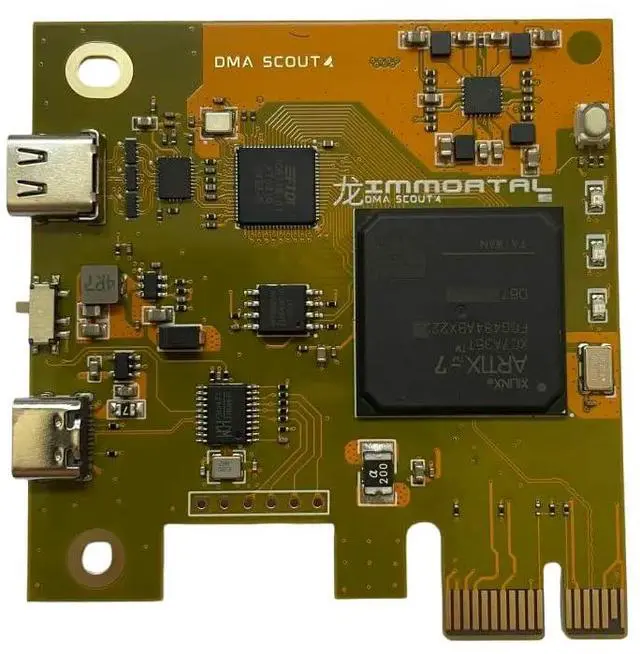 Alt view image 2 of 5 - IMMORTAL XC7 DMA Card  Direct Memory Access Card USBC/PCIe PCILeechCompatible FPGA Up to275MB/s Artix7 XC7A35T USB FirmwareFlashable Xilinx FPGA DMA Development Board  DMA Scout