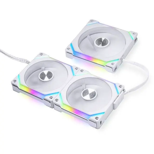 Alt view image 3 of 5 - Lian Li UNI Fan SL V2 RGB Revolutionized Daisy-Chain ARGB Fan 120mm Triple Pack White SL120V2-3W