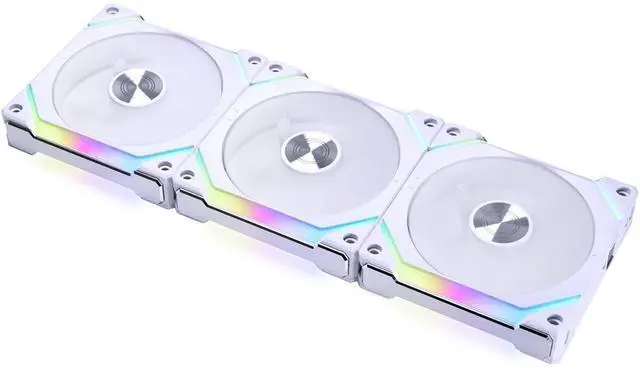 Main image of Lian Li UNI Fan SL V2 RGB Revolutionized Daisy-Chain ARGB Fan 120mm Triple Pack White SL120V2-3W